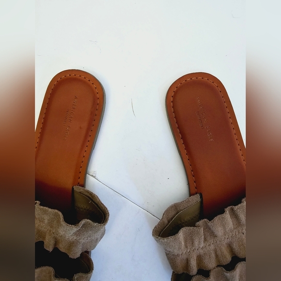 American Eagle Outfitters Women's Brown Tan Slides Sandals Size 8 - Picture 4 of 14
